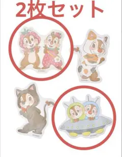 ディズニーストア　チップ&デール　ダイカットステッカー　シール　2枚セット