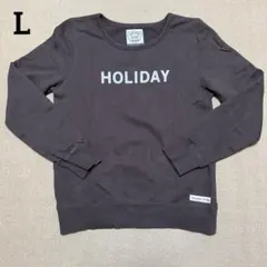 ロゴトレーナー 茶色 L スウェット