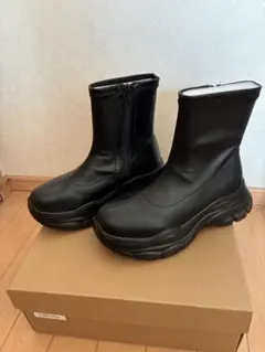 サイド ジップ 厚底 ブーツ