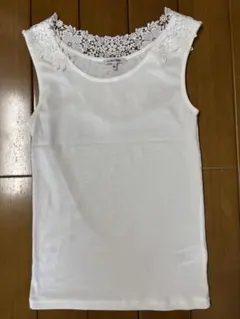 GLOBAL WORK 【抗菌防臭】バックフラワーレースオフホワイト Mサイズ