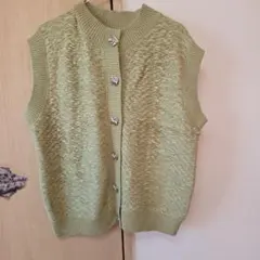 ZARA ライトグリーン ノースリーブベスト M-L