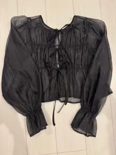 シースルーブラックブラウス