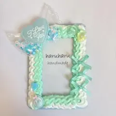 トレカケース デコ 硬質ケース ゆめかわ ホイップデコ ハンドメイド グリーン