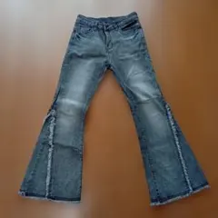 フレアデニムパンツ ブラック
