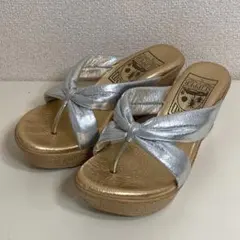 ▼ISLAND SLIPPER トングサンダル　ウェッジソール　シルバー　5のサムネイル