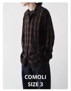 COMOLI 24SS チェック柄レーヨンネルシャツ　3 COMOLI 24SS チェック柄レーヨンネルシャツ 3 COMOLI 24SS