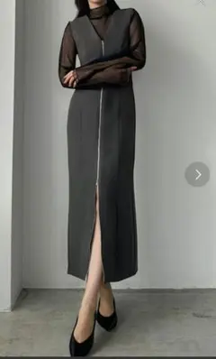 Louere　フロントダブルジップIラインジャンパースカート