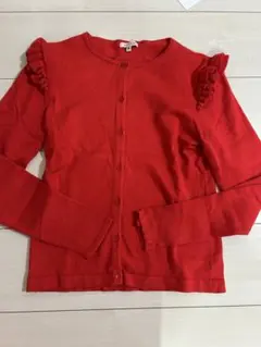 TOCCA フリル付きレッドカーディガン M