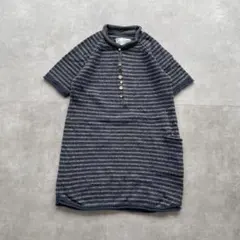 NATURAL LAUNDRY ニット ボーダー ヘンリーネック 半袖 DD20
