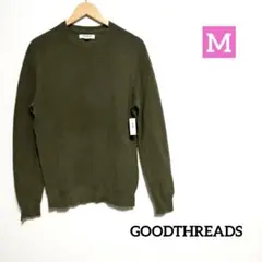 GOODTHREADS オリーブ ストライプ ニット セーター