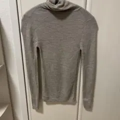 無印良品　MUJI ウールハイゲージリブタートルネックセーター　オートミール　S