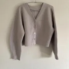 グレー　ラメニットカーディガン Mサイズ