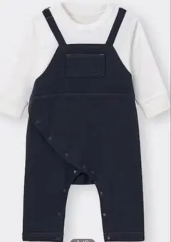 GU ネイビーオーバーオール風 ロンパース 80サイズ