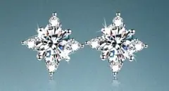 モイサナイト 星型 ピアス 1ct（0.5ct×2）シルバー925