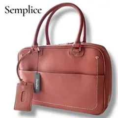 Semplice ハンドバッグ ピンク A4 習い事 レッスン パスケース付き