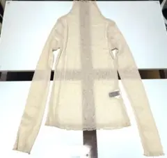 DAZYベージュ メッシュ ハイネックシアー トップス