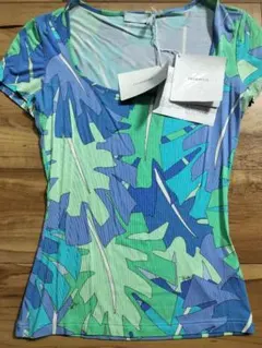 新品EMILIO PUCCI エミリオプッチブルーカラーストレッチ半袖 Tシャツのサムネイル