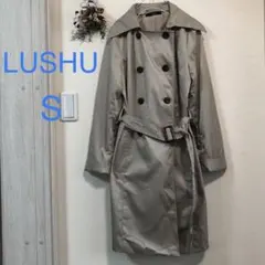 LUSHUトレンチコートしなやか生地9号襟取り外し可　裏地付き袖口ゴムで絞り可