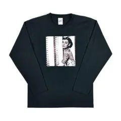 【バズる】新品 オードリー ヘプバーン ローマの休日 タトゥー 黒 ロンT