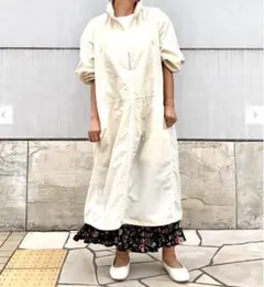 UNIQLO U ユニクロUのナイロンフーデットコート★きなり白★Mサイズ★美品