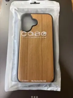 木目調デザイン iPhone16用ケース