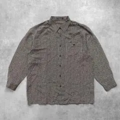 ヴィンテージ ストライプ ドット柄 シャツ 50 モノトーン 黒 白 大きめ