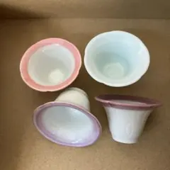ミニミニ 小鉢 4点 朝顔 あさがお アサガオ珍味鉢 豆鉢 花型 和食器 レトロ