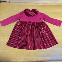 赤いベルベットワンピース 70㎝