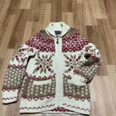 Photosノルディック柄ウールニットジャケット(M)