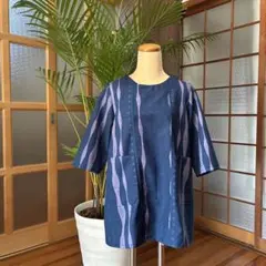 ストライプ柄ポケット付きチュニック秋、冬用