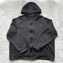 adidas アディダス フルジップパーカー 黒 ワイドシルエット 古着