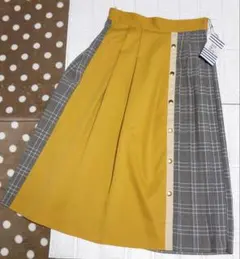 新品　OLIVE des OLIVE 配色プリーツスカート　チェック　M