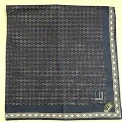 dunhill ネイビー 幾何学模様 ハンカチ