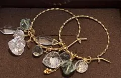 アガットagete K10YG ピアス フープ3cm