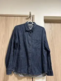 【希少】ユニクロ×イネス デニムシャツ Mサイズ ギンガムチェック裏地