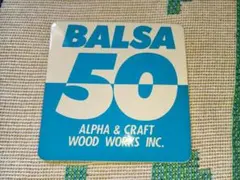 Balsa 50 ステッカー ALPHA & CRAFT 四角水色のサムネイル