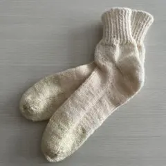 手編み靴下　81 ウール100%