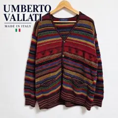 90s UMBERTO VALLATI カーディガン L アルパカ混 ウール