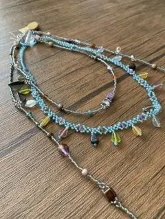 ビーズネックレス2本セット