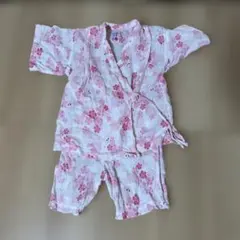 浅草中屋 子供 鯉口シャツ上下セット 和柄 獅子 白系 サイズ2号 