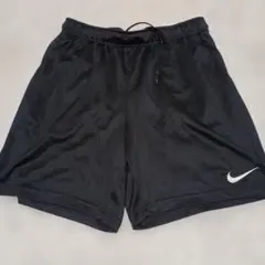 NIKE 黒 ブラック ショートパンツ スウッシュロゴ 刺繍 XL
