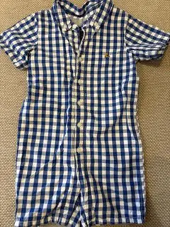 babyGap 半袖ロンパース 90cm 青チェック