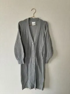 EMSEXCITE リブ編みグレー　長袖カーディガン