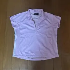 adidas ピンク ハーフジップシャツ M