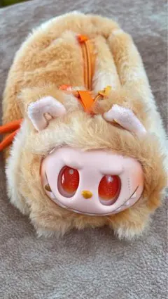 ラブブ型ファー素材 ポーチ　ペンケース　筆箱