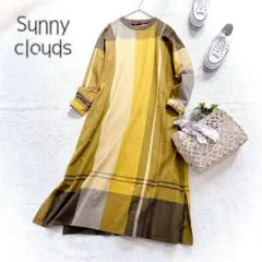 【Sunny clouds】ビッグチェックワンピース ゆったり ナチュラル