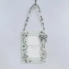 ハンドメイド ホイップデコ トレカケース 白 オーロラ