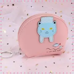 猫 ピンク　コインケース　小物入れ かわいい 小さい コンパクト 便利 トレンド