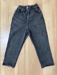 グローバルワーク　COOLデニムワイドテーパードパンツ　グレー