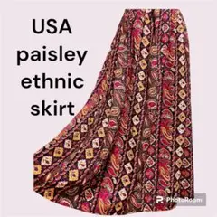 【最終価格】vintage ヴィンテージ スカートペイズリーレトロUSA海外古着